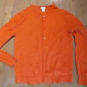 J Crew Orange Caryn Cardigan 100% cotton Size S